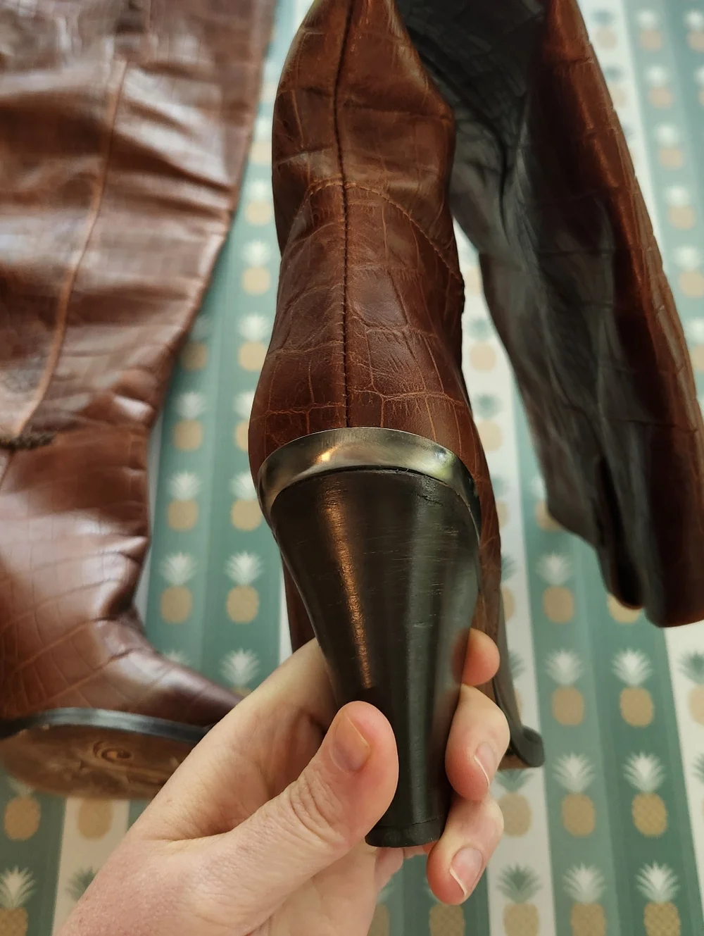 Free People Stevie Boot in Brown Croc - Picture 5 of 8